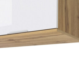 Impact Furniture Wall Cabinet Unit Storage Bedroom Living Room White Gloss And Oak Finish Modern Wall Shelf Cupboard Zele - thumbnail 7