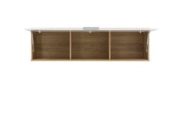 Impact Furniture Wall Cabinet Unit Storage Bedroom Living Room White Gloss And Oak Finish Modern Wall Shelf Cupboard Zele - thumbnail 3
