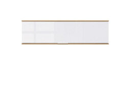 Impact Furniture Wall Cabinet Unit Storage Bedroom Living Room White Gloss And Oak Finish Modern Wall Shelf Cupboard Zele - thumbnail 2