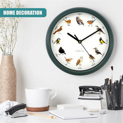 Chiming Bird Wall Clock Cuckoo Hanging Talking Singing Clock 12 Bird Species - image 1