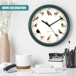 Chiming Bird Wall Clock Cuckoo Hanging Talking Singing Clock 12 Bird Species - thumbnail 1