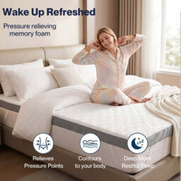 Lavio Double Mattress Topper Memory Foam Ergonomic Dual Layer Hotel Quality - thumbnail 6