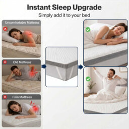 Lavio Double Mattress Topper Memory Foam Ergonomic Dual Layer Hotel Quality - thumbnail 5