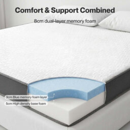 Lavio Double Mattress Topper Memory Foam Ergonomic Dual Layer Hotel Quality - thumbnail 7