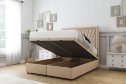 "Sloomy Somerset Pebble Plush Ottoman Bed Base With 26"" Strutted Headboard 5' King" - thumbnail 2