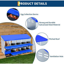 Nest Box 2-Tier Metal Corrosion-Resistant Tray 10 Slots Blue - thumbnail 3