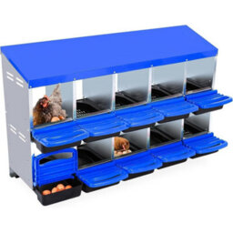 Nest Box 2-Tier Metal Corrosion-Resistant Tray 10 Slots Blue - thumbnail 1