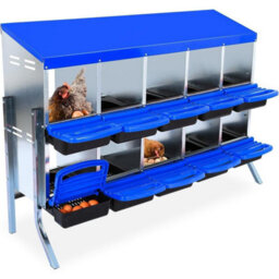 Nest Box 2-Tier Metal Corrosion-Resistant Tray 10 Slots Blue - thumbnail 4