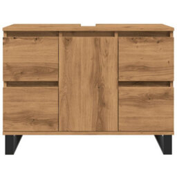 Berkfield Bathroom Sink Cabinet Artisan Oak 80X33X60 Cm Engineered Wood - thumbnail 4