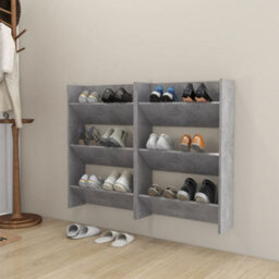 Walplus Wall Shoe Cabinets 2 Pcs Concrete Grey 60X18X90 Cm Engineered Wood - thumbnail 1