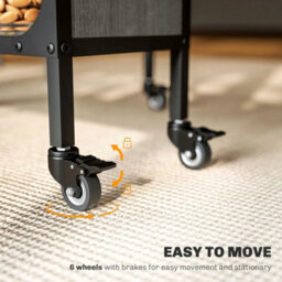 Drop Leaf Table Kitchen Table Extendable Dining Table With Wheels Grey - thumbnail 5