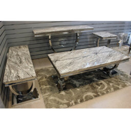 Grey Marble Top Modern Console Table Hallway Side Table Living Room Furniture - thumbnail 5