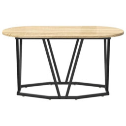 Berkfield Coffee Table In Sonoma Oak - 80X40X40.5 Cm - Made Of Engineered Wood And Metal - thumbnail 4