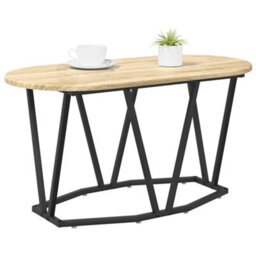 Berkfield Coffee Table In Sonoma Oak - 80X40X40.5 Cm - Made Of Engineered Wood And Metal - thumbnail 3
