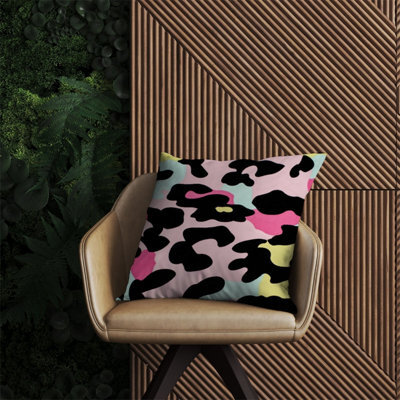 Warren Reed Designer Colourful Leopard Print Outdoor Cushion 60Cm X 60Cm