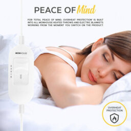 Monhouse Premium Fleece Electric Blanket - Heated Under Blanket, 3 Heat Settings, Fitted Heated Mattress Cover - Single 65X135Cm - thumbnail 6