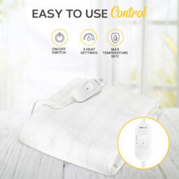 Monhouse Premium Fleece Electric Blanket - Heated Under Blanket, 3 Heat Settings, Fitted Heated Mattress Cover - Single 65X135Cm - thumbnail 4