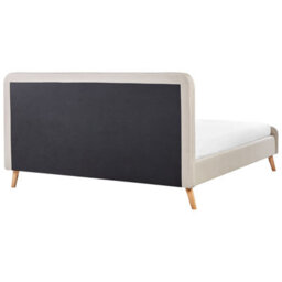 Beliani Bed Faux Linen Rennes 180 X 200 Cm (Eu Super King) Light Beige - thumbnail 5