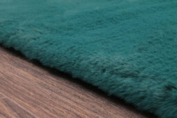 Faux Fur Teal Plain Shaggy Modern Easy To Clean Rug For Living Room And Bedroom-80Cm X 150Cm - thumbnail 4