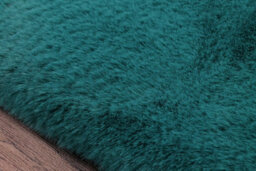 Faux Fur Teal Plain Shaggy Modern Easy To Clean Rug For Living Room And Bedroom-80Cm X 150Cm - thumbnail 3