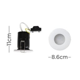 Valuelights Fire Rated Bathroom/shower Ip65 Rated Gloss White Domed Ceiling Downlight - Includes 5W Led Bulb 3000K Warm White - thumbnail 5