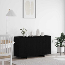 Berkfield Black Oak Sideboard Black Oak Wood Veneer 135 X 41 X 75 Cm