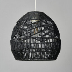 Litecraft Isaac Black Rattan Easy Fit Lamp Shade - thumbnail 4