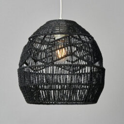 Litecraft Isaac Black Rattan Easy Fit Lamp Shade - thumbnail 3