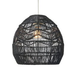 Litecraft Isaac Black Rattan Easy Fit Lamp Shade - thumbnail 2
