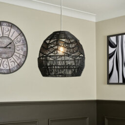 Litecraft Isaac Black Rattan Easy Fit Lamp Shade