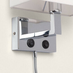 Edit Waldorf Wall Light With Led Reading Light Silver - thumbnail 5