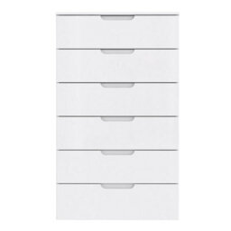 Sienna Chest Of 6 Drawers In White/white High Gloss - thumbnail 3