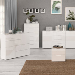 Sienna Chest Of 6 Drawers In White/white High Gloss - thumbnail 5