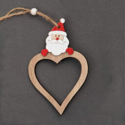 Shatchi Christmas Tree Ornaments Wooden Aesthetic Hanging Decorations Heart Shape 3Pcs - thumbnail 8