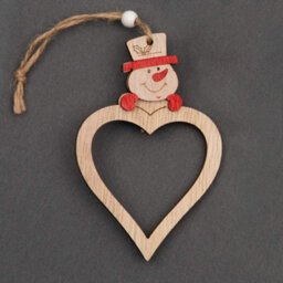Shatchi Christmas Tree Ornaments Wooden Aesthetic Hanging Decorations Heart Shape 3Pcs - thumbnail 5