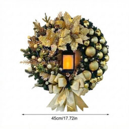 Christmas Lighting Wreath 45Cm Gold Decorative Garland Party Home Decor - thumbnail 2