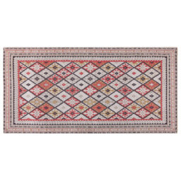 Beliani Rug Anadag Red 80 X 150 Cm Cotton