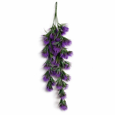 Leaf 75Cm Artificial Purple Thistle Trailing Hanging Plant Faux Floral - image 1