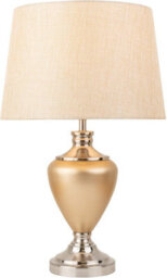 Lighting Supermarket Hepburn Large Ceramic Table Lamp Beige Shade Champagne Gold Silver Finish 58Cm - thumbnail 2