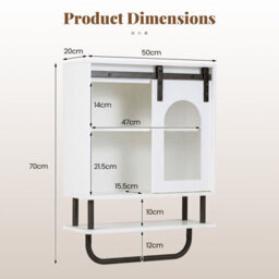 Gainoom Bathroom Wall Cabinet Farmhouse Medicine Cabinet With Sliding Barn Door & Metal Hanging Bar - thumbnail 2