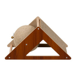 Thehotsale Wooden Interactive Cat Toy Cat Scratching Board With Sisal Ball, 40Cm W X 20Cm D X 21Cm H - thumbnail 2
