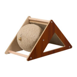 Thehotsale Wooden Interactive Cat Toy Cat Scratching Board With Sisal Ball, 40Cm W X 20Cm D X 21Cm H