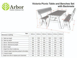 Arbor Garden Solutions Victoria Wooden Picnic Bench And Table Set, Rounded Outdoor Dining Set With Backrest(5Ft, Rustic Brown) - thumbnail 5