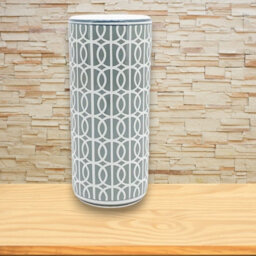 Minster Circles Pattern Design Umbrella Stand - L20 X W20 X H46 Cm - Grey/white - thumbnail 4