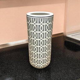 Minster Circles Pattern Design Umbrella Stand - L20 X W20 X H46 Cm - Grey/white - thumbnail 5