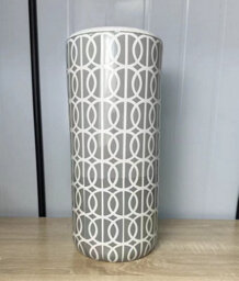 Minster Circles Pattern Design Umbrella Stand - L20 X W20 X H46 Cm - Grey/white - thumbnail 2