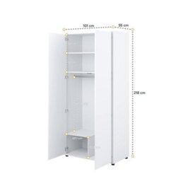 Arte Bed Concept Grey Matt Wardrobe 101Cm - thumbnail 3
