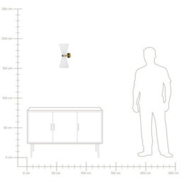 Beliani Set Of 2 White Fabric Shade Wall Lamps, Brass Accents, Mains-Powered, Contemporary - thumbnail 6