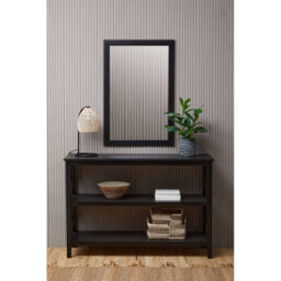 Orsina Three Shelf Wide Black Book Case, Pine Wood Tall Book Shelf, Large Book Case For Home & Office - thumbnail 4