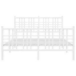 Berkfield Metal Bed Frame Without Mattress With Footboard White 120X190Cm - thumbnail 4